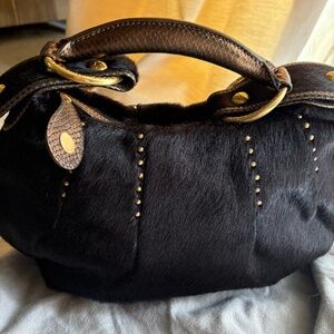 Max NY leather purse with gold accents mint